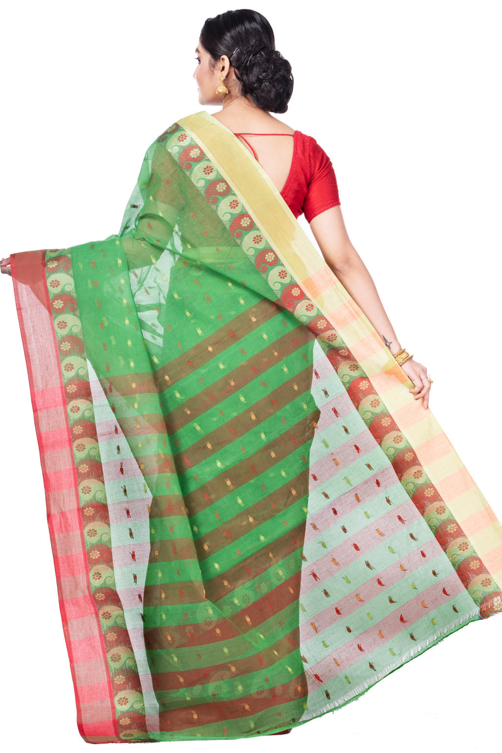 Green Pure Cotton Amkolka_Par Tant Saree (477)
